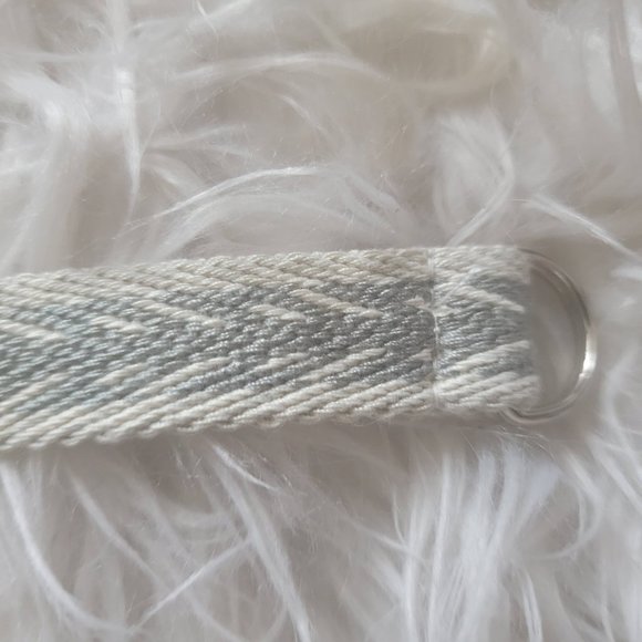 1" Sage and Cream Woven Canvas Belt - Picture 5 of 5